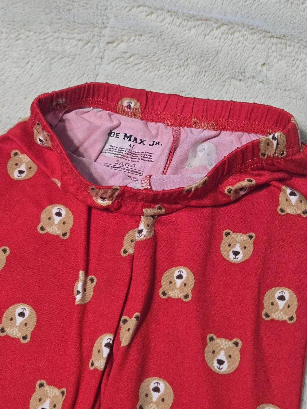 Set of 2 Matching Bear pajama set includes PJ Tops and PJ Bottoms toddler kid 3T
